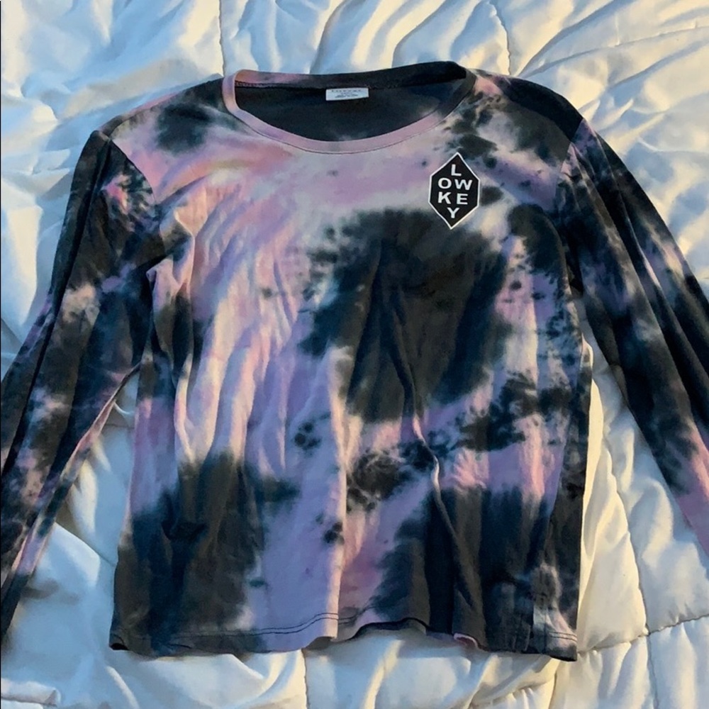 Black and Pink tie- dye longsleeve shirt